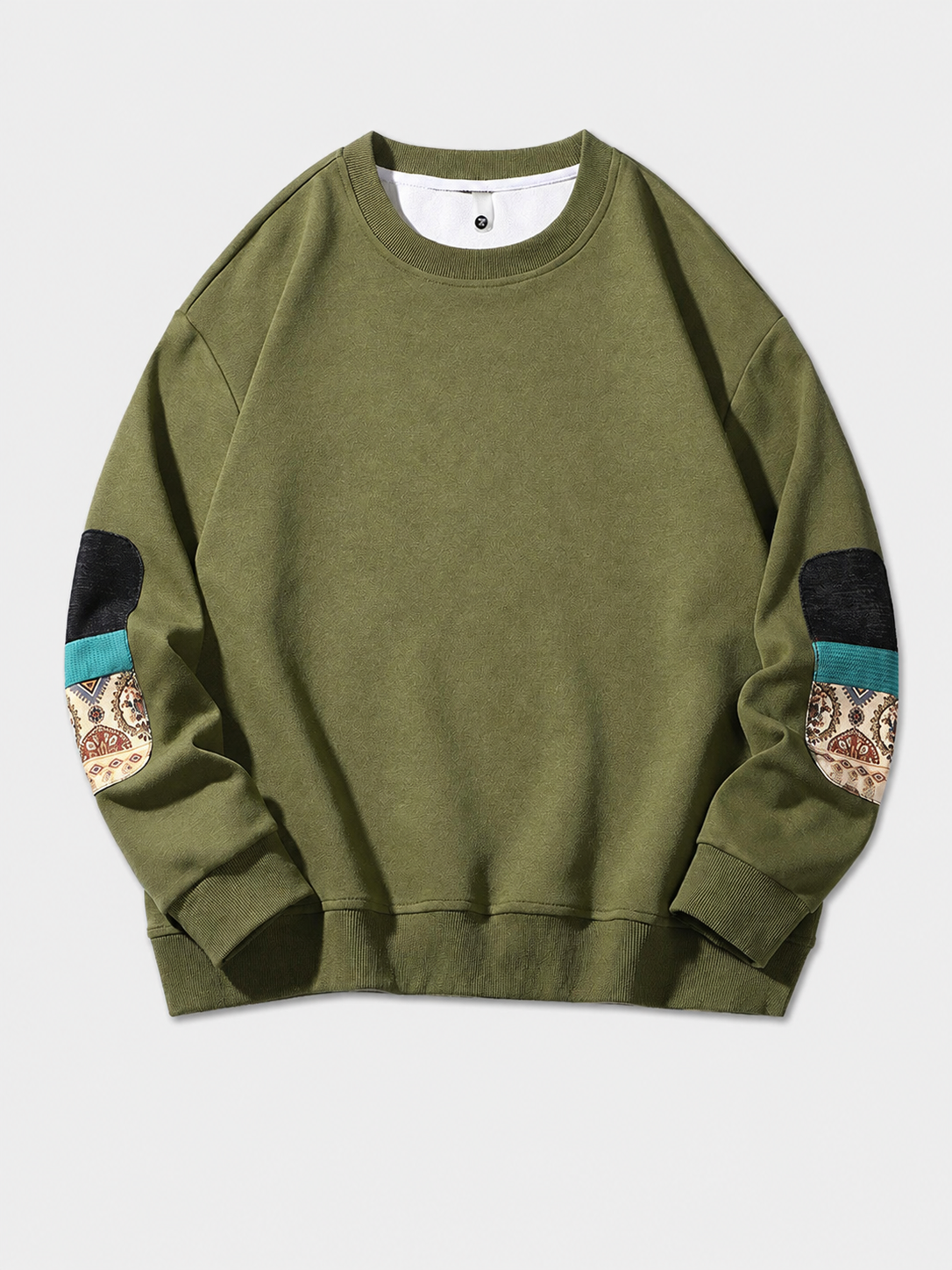 Mochuang Patch Detail Pullover Sweatshirt