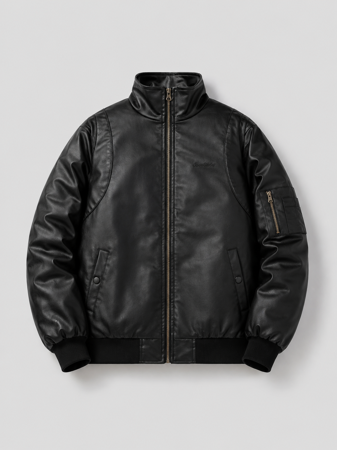 PU Stand Collar Jacket