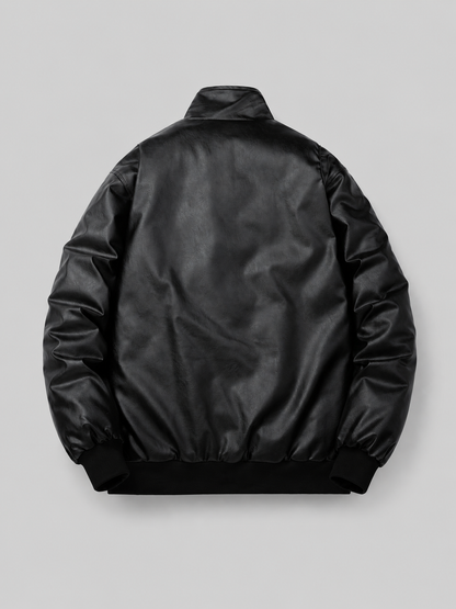 PU Stand Collar Jacket