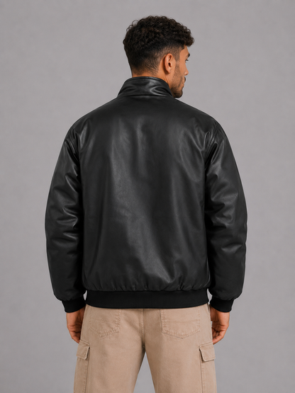 PU Stand Collar Jacket