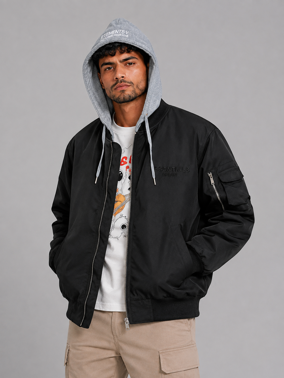 Street Style Stand Collar Jacket