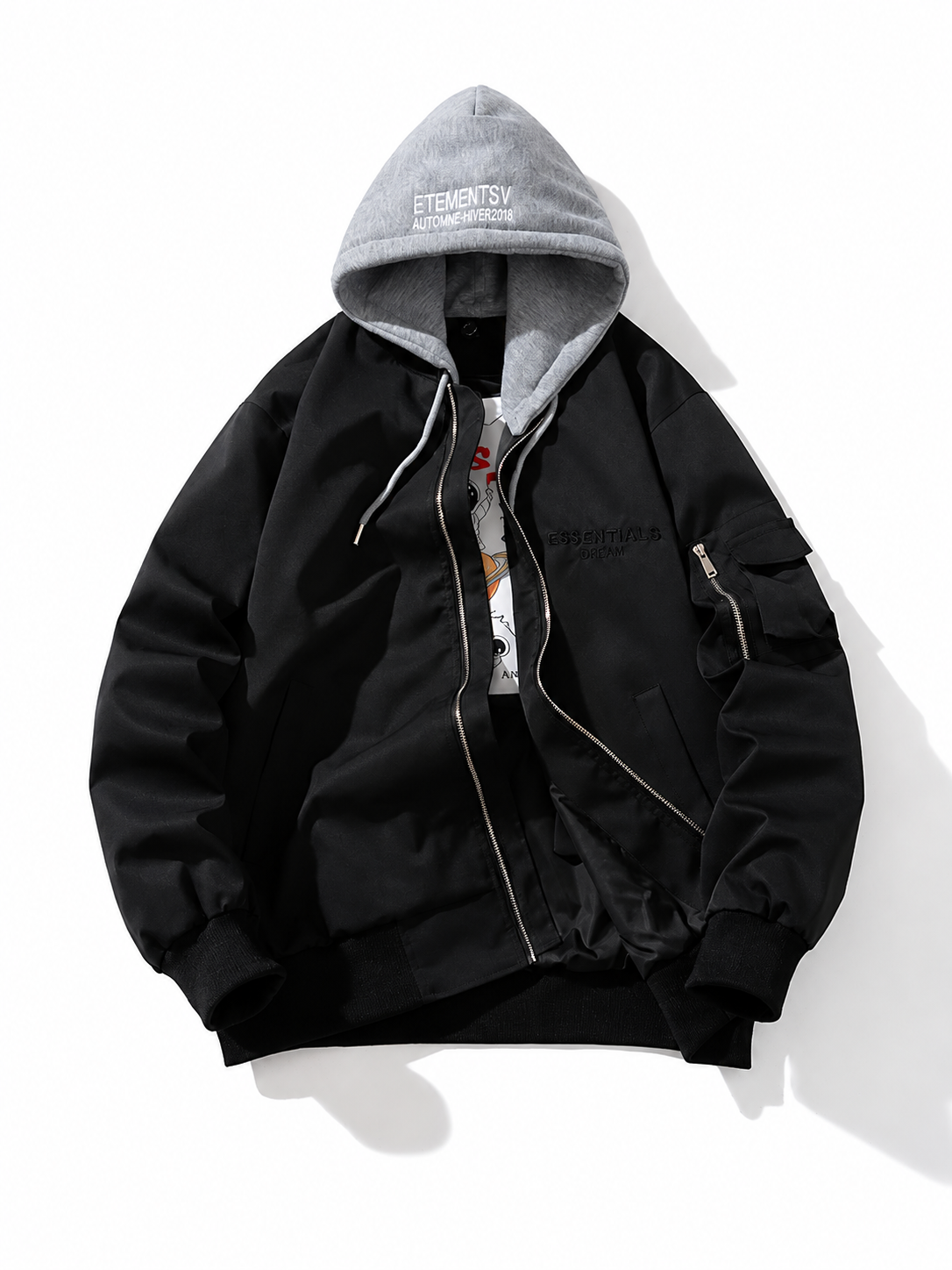 Street Style Stand Collar Jacket