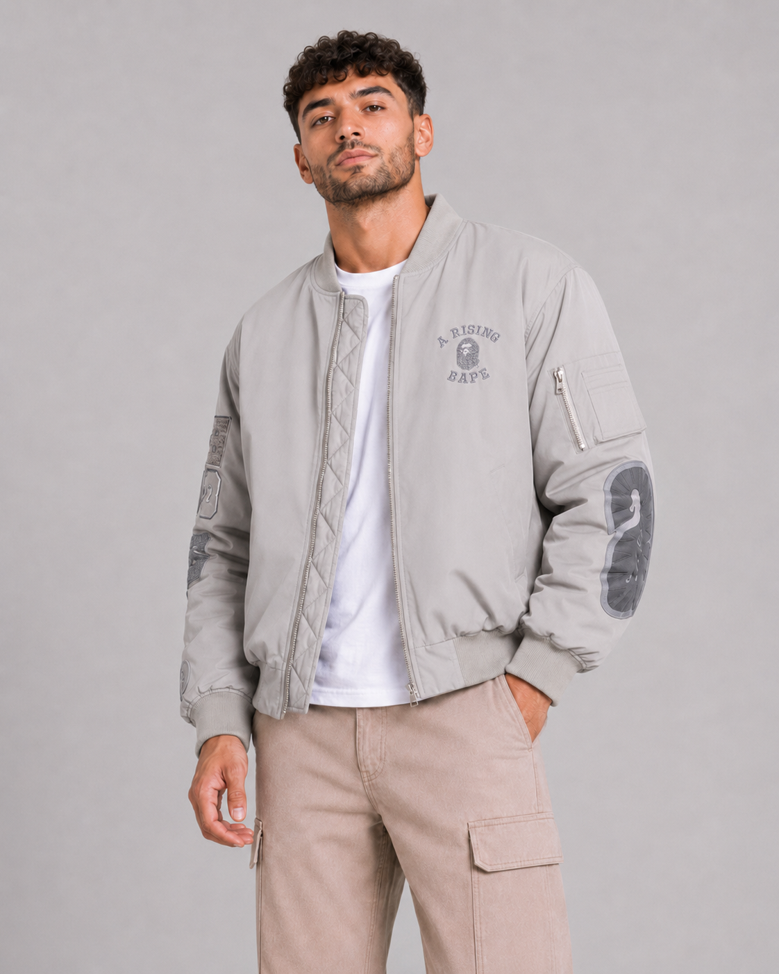 Street Style Stand Collar Jacket