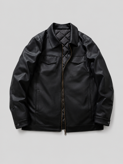 Fitted PU Lapel Jacket
