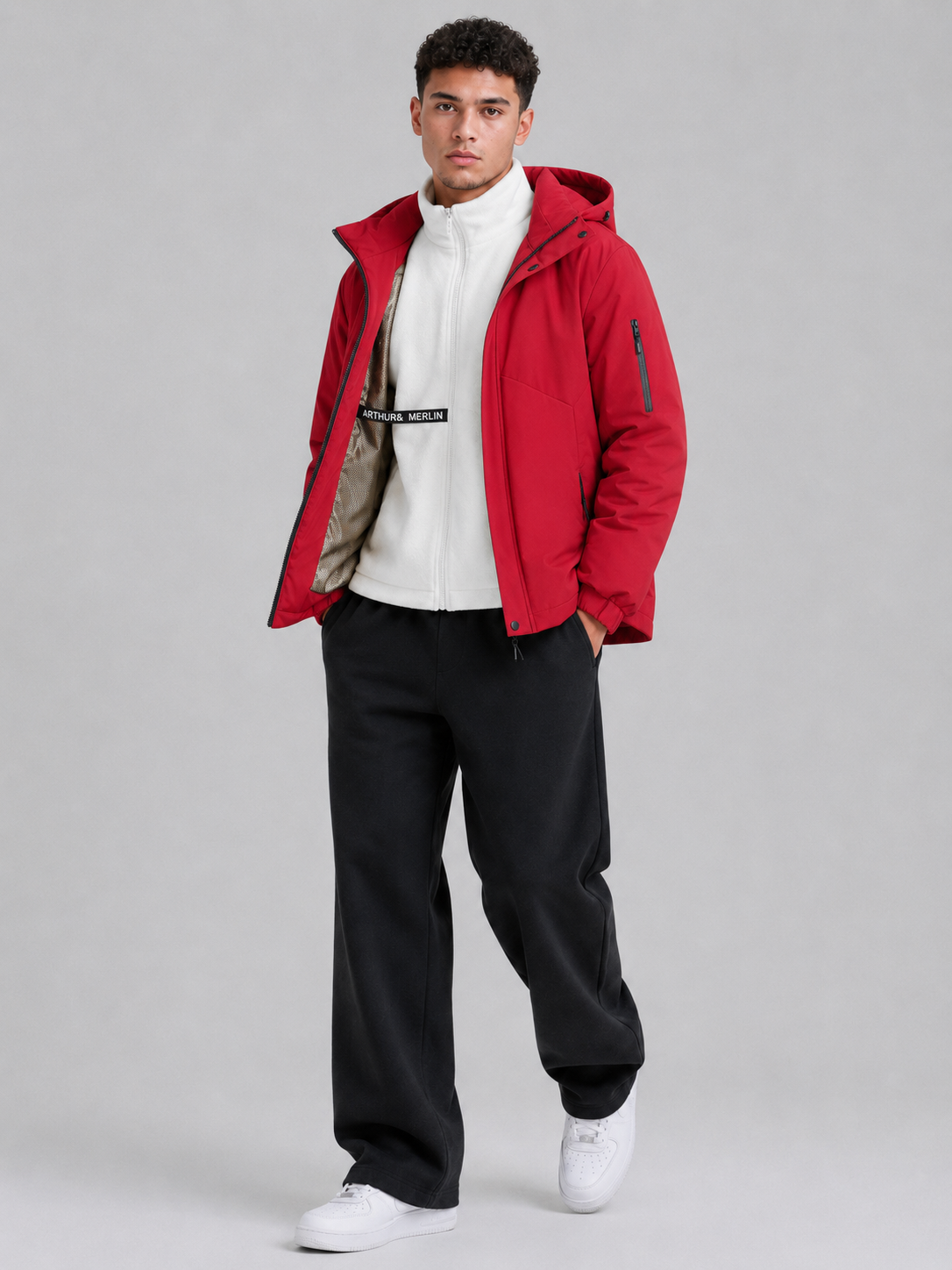 Unisex Detachable Hood Polyester Jacket