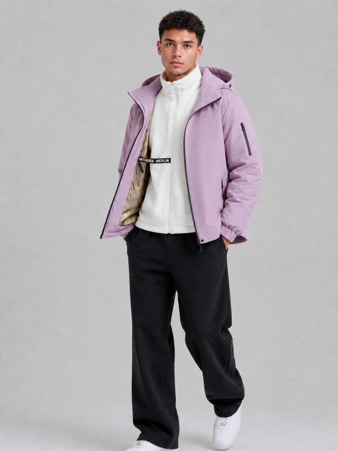 Unisex Detachable Hood Polyester Jacket