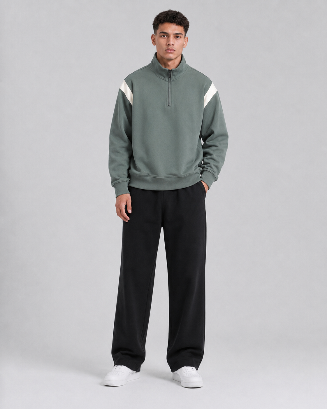 Mochuang Stand Collar Pullover Sweatshirt