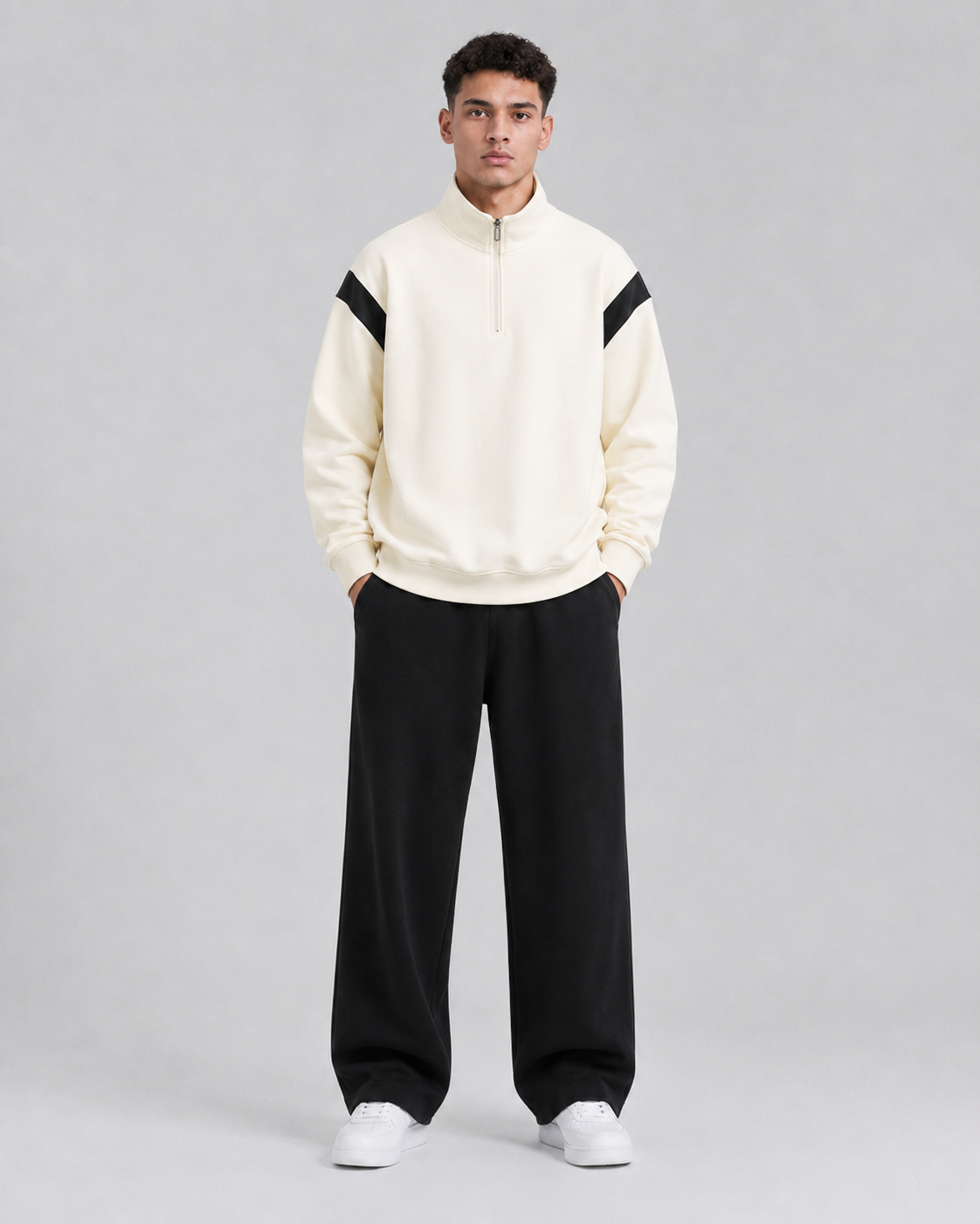 Mochuang Stand Collar Pullover Sweatshirt