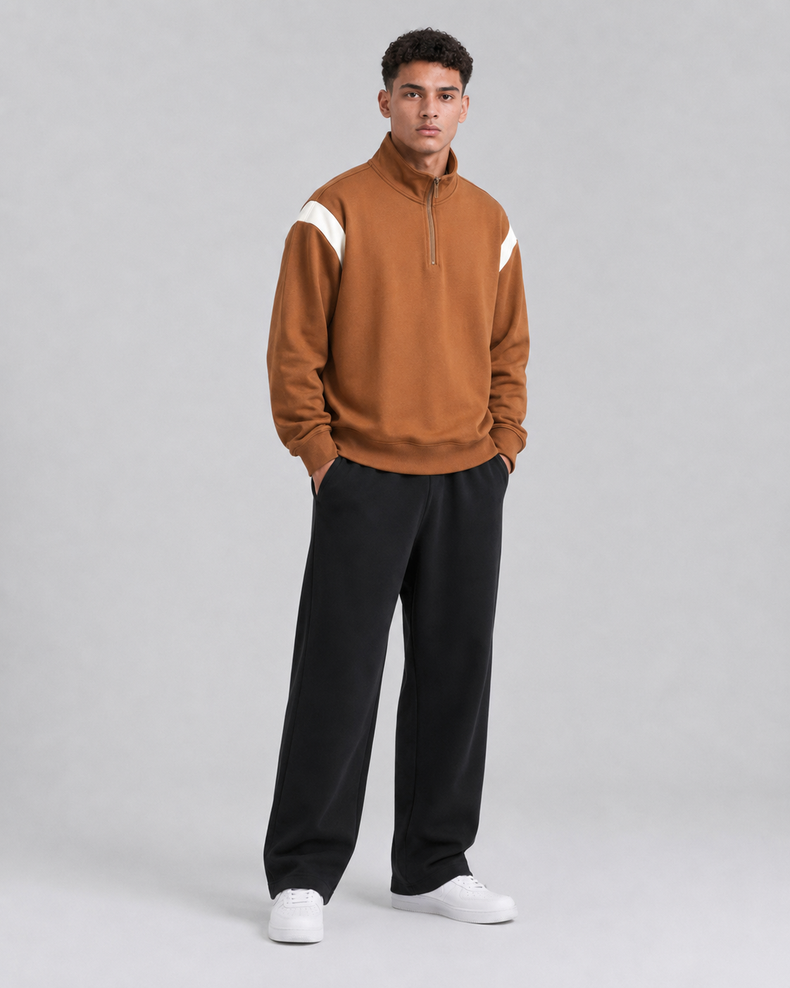 Mochuang Stand Collar Pullover Sweatshirt