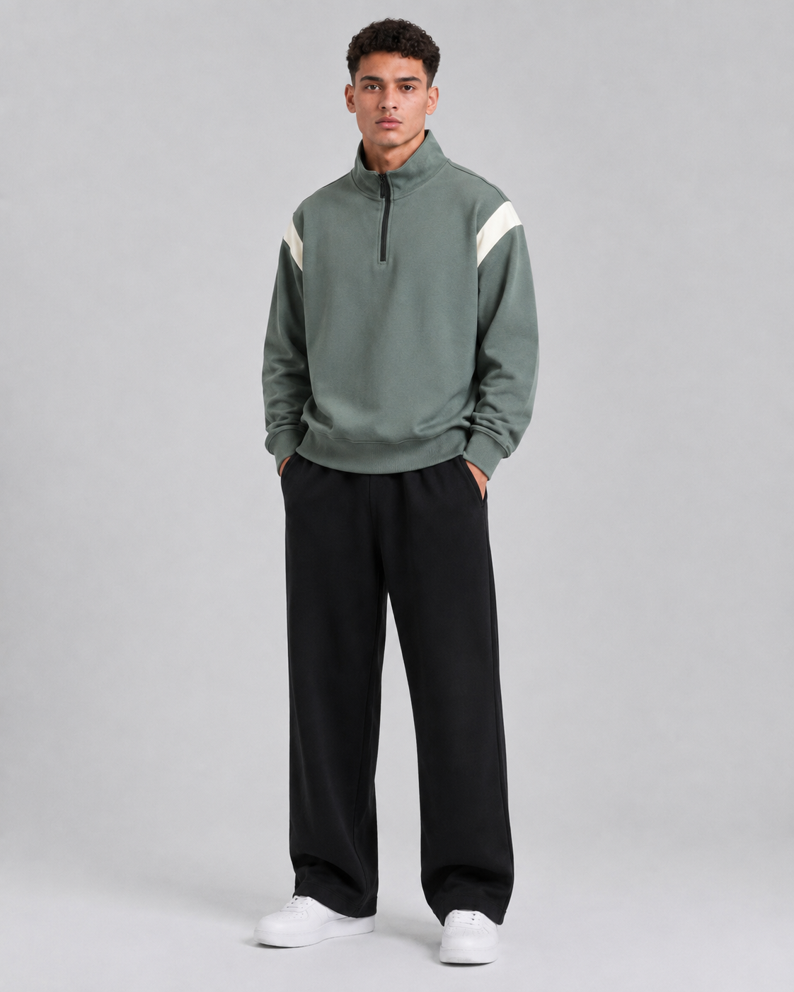 Mochuang Stand Collar Pullover Sweatshirt