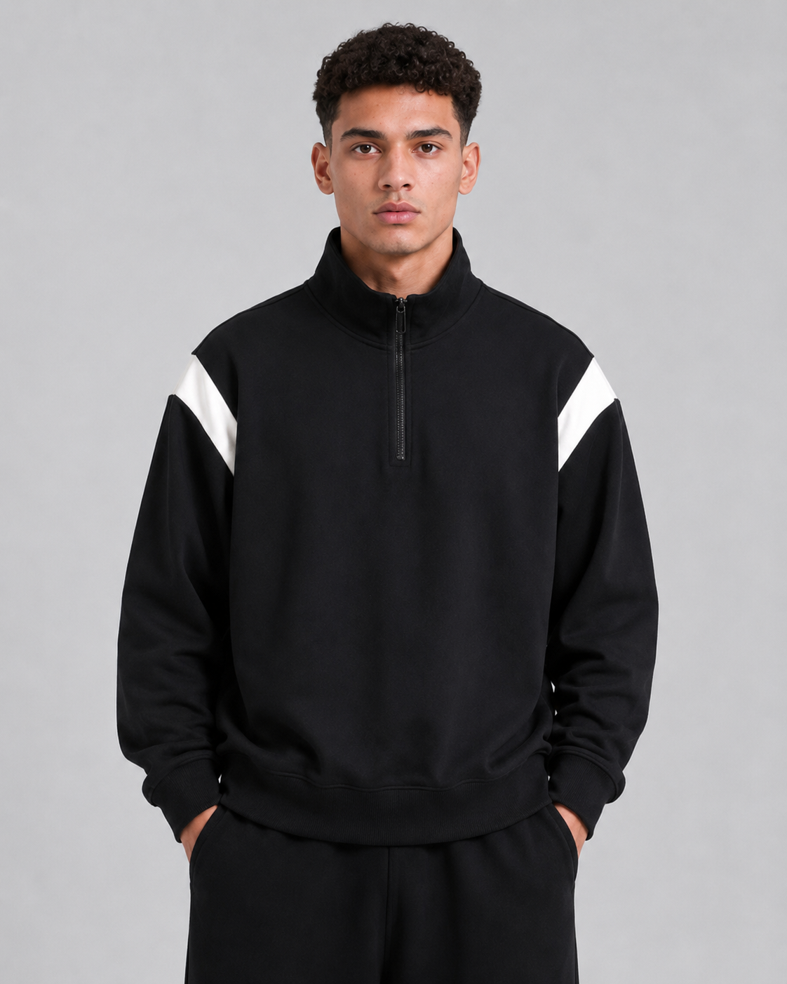 Mochuang Stand Collar Pullover Sweatshirt