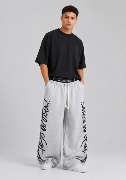 Cotton Wide-Leg Casual Pants