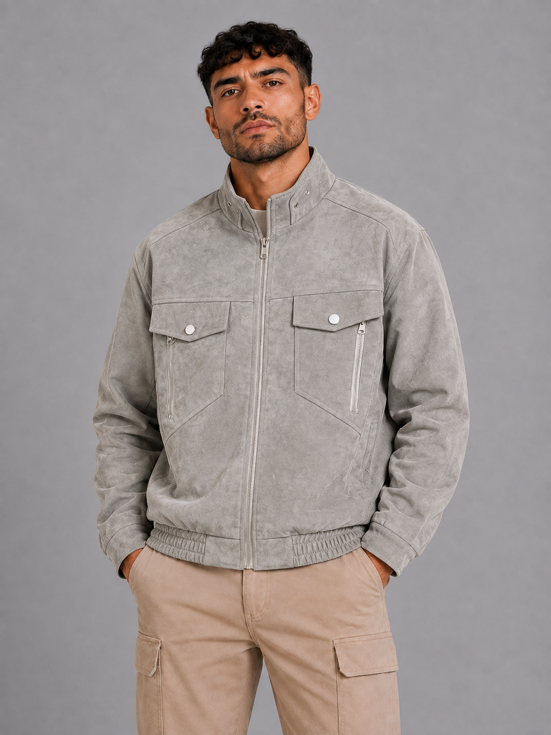 Korean Style Stand Collar Jacket