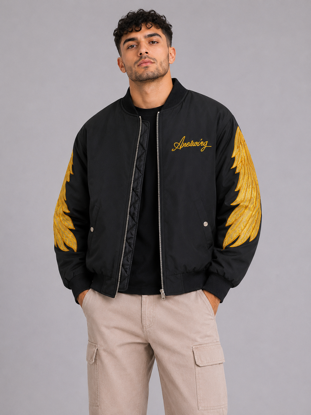 Stand Collar Zip-Up Jacket