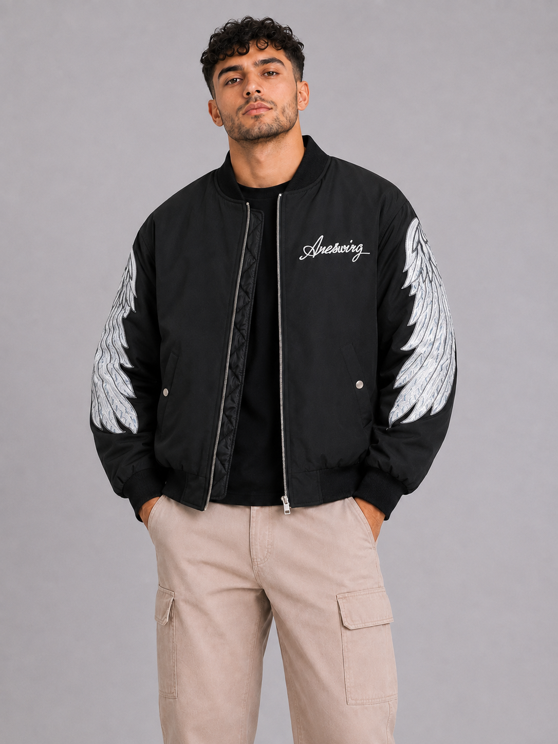 Stand Collar Zip-Up Jacket