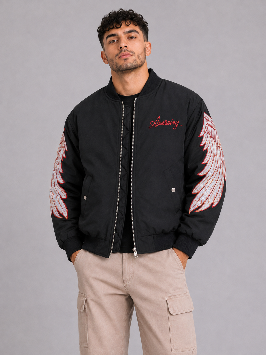 Stand Collar Zip-Up Jacket