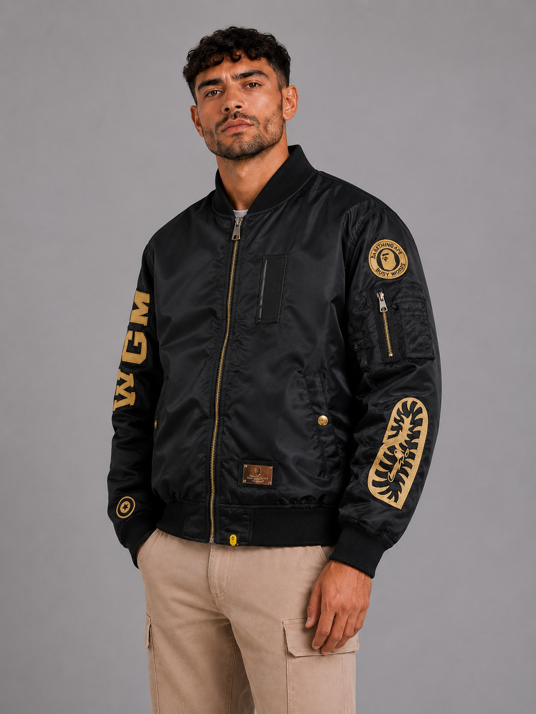 Stand Collar Embroidered Jacket