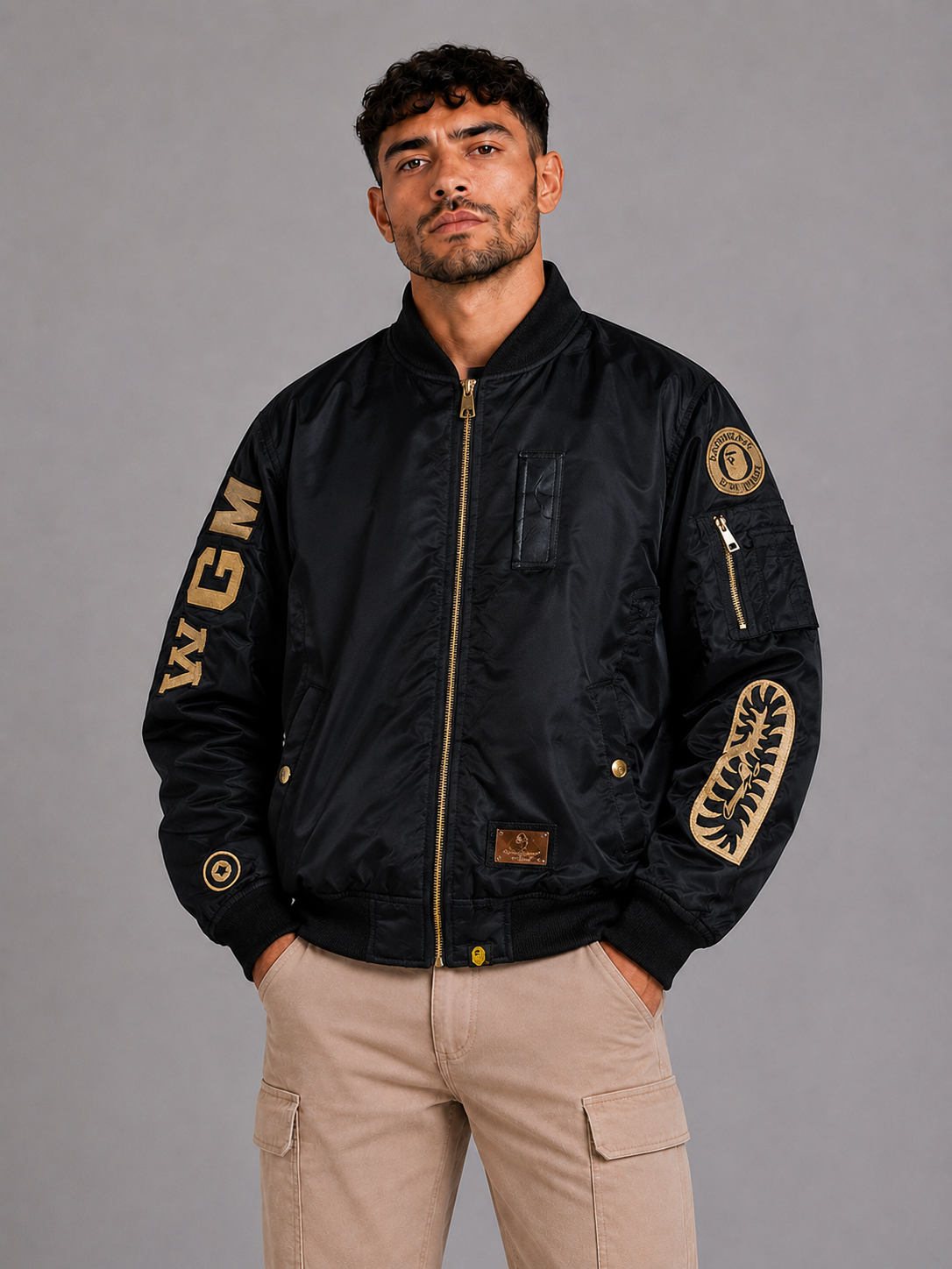 Stand Collar Embroidered Jacket