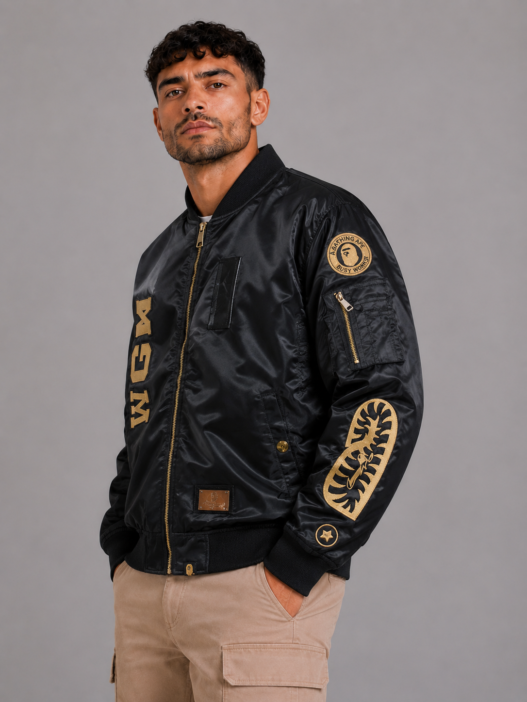 Stand Collar Embroidered Jacket