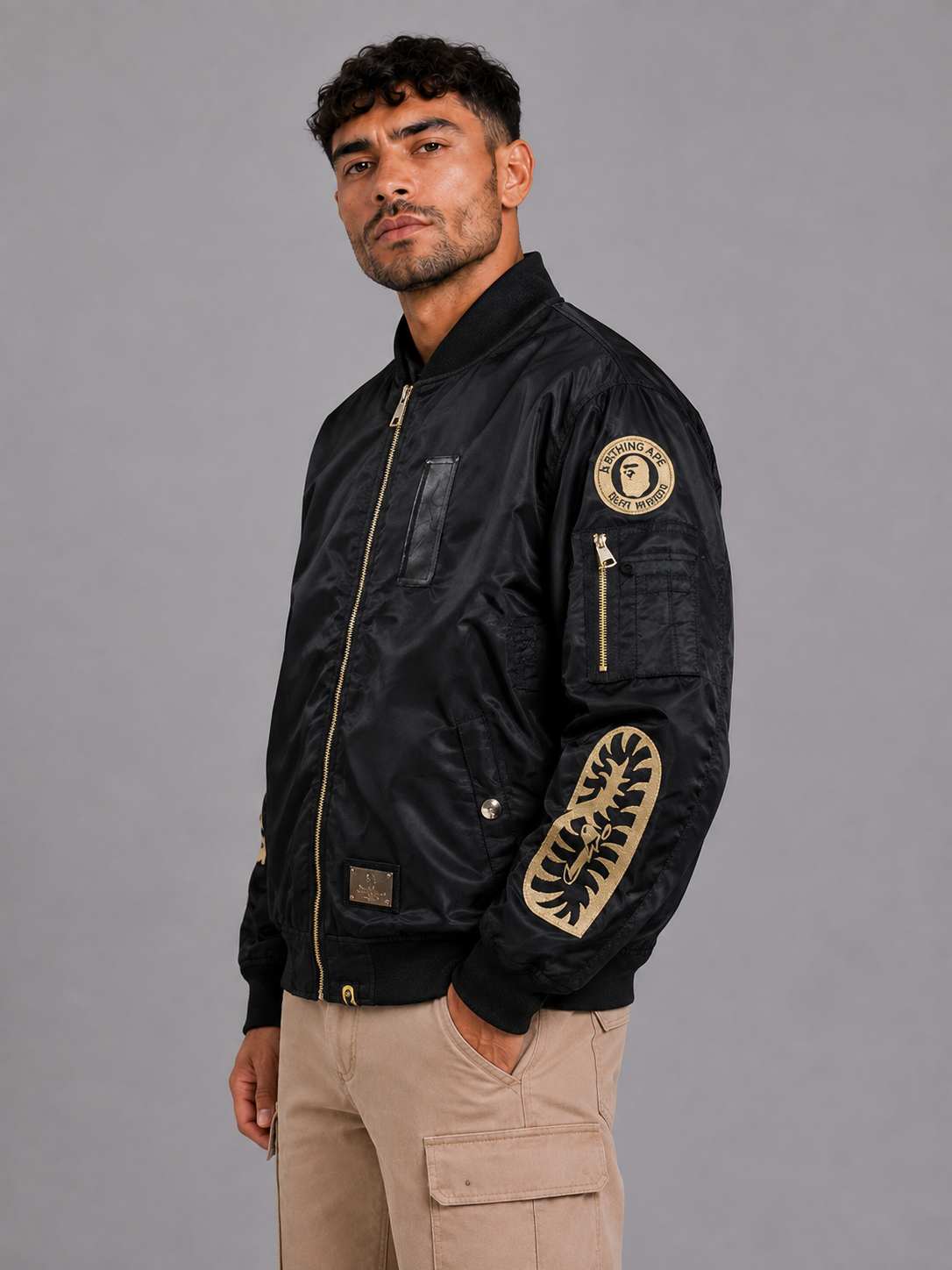 Stand Collar Embroidered Jacket