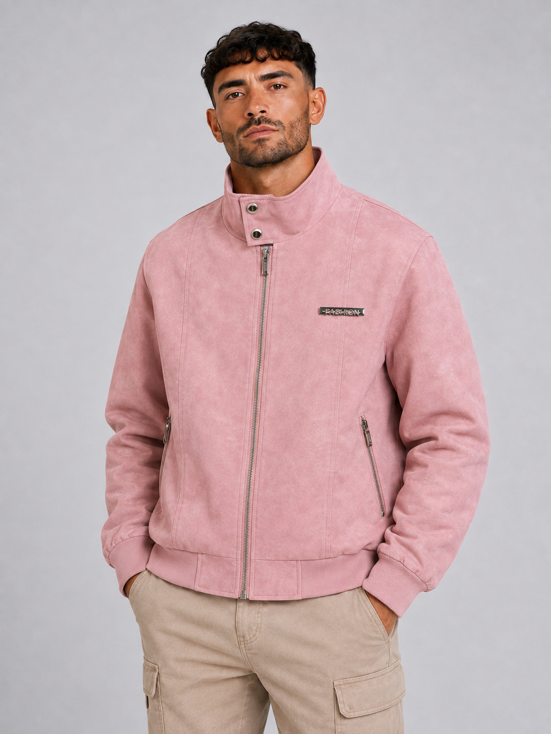PU Leather Lapel Jacket
