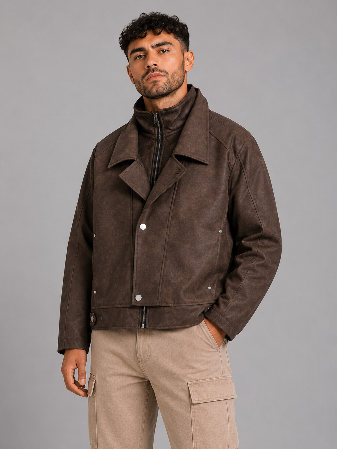 PU Lapel Jacket