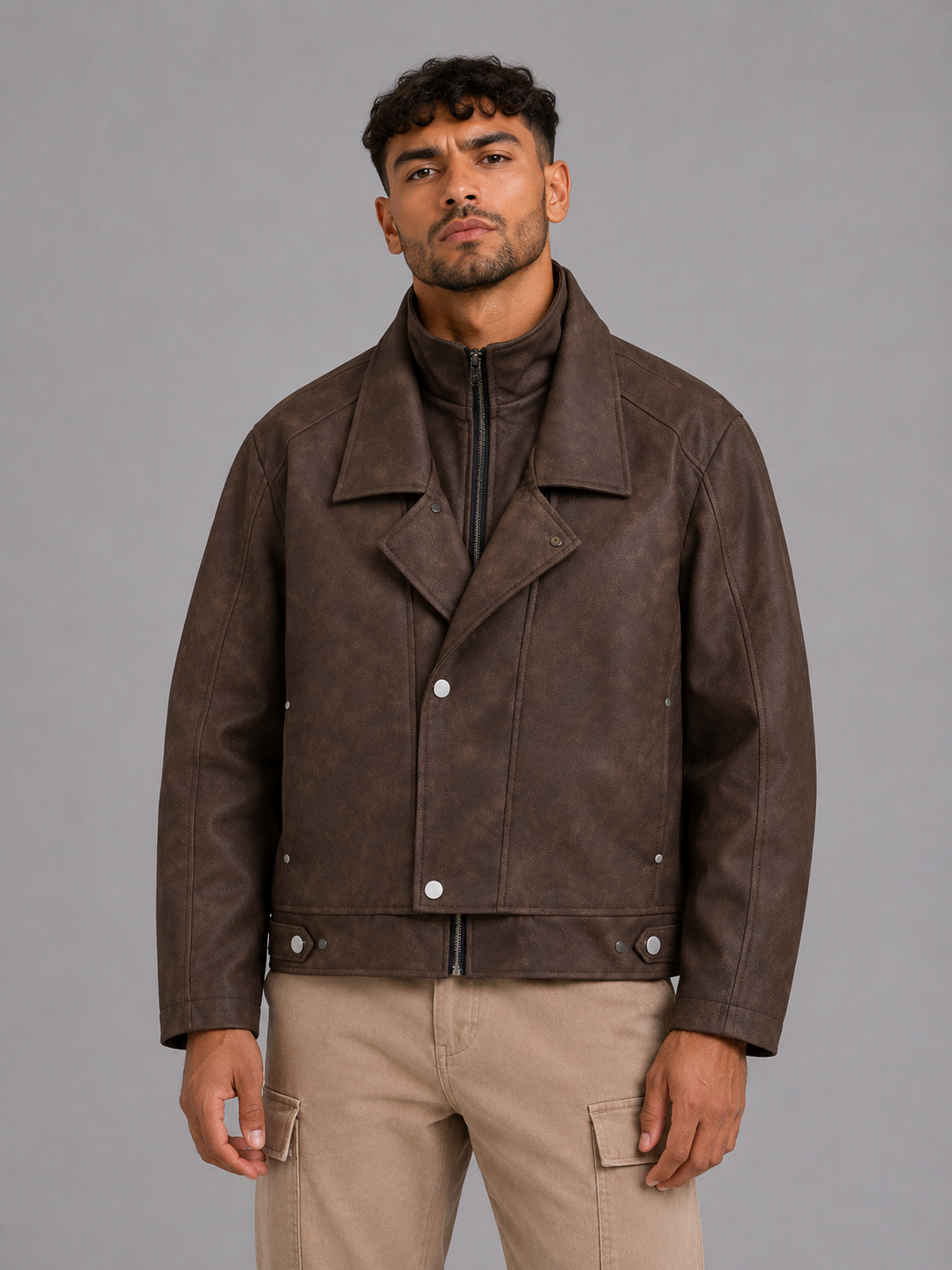 PU Lapel Jacket