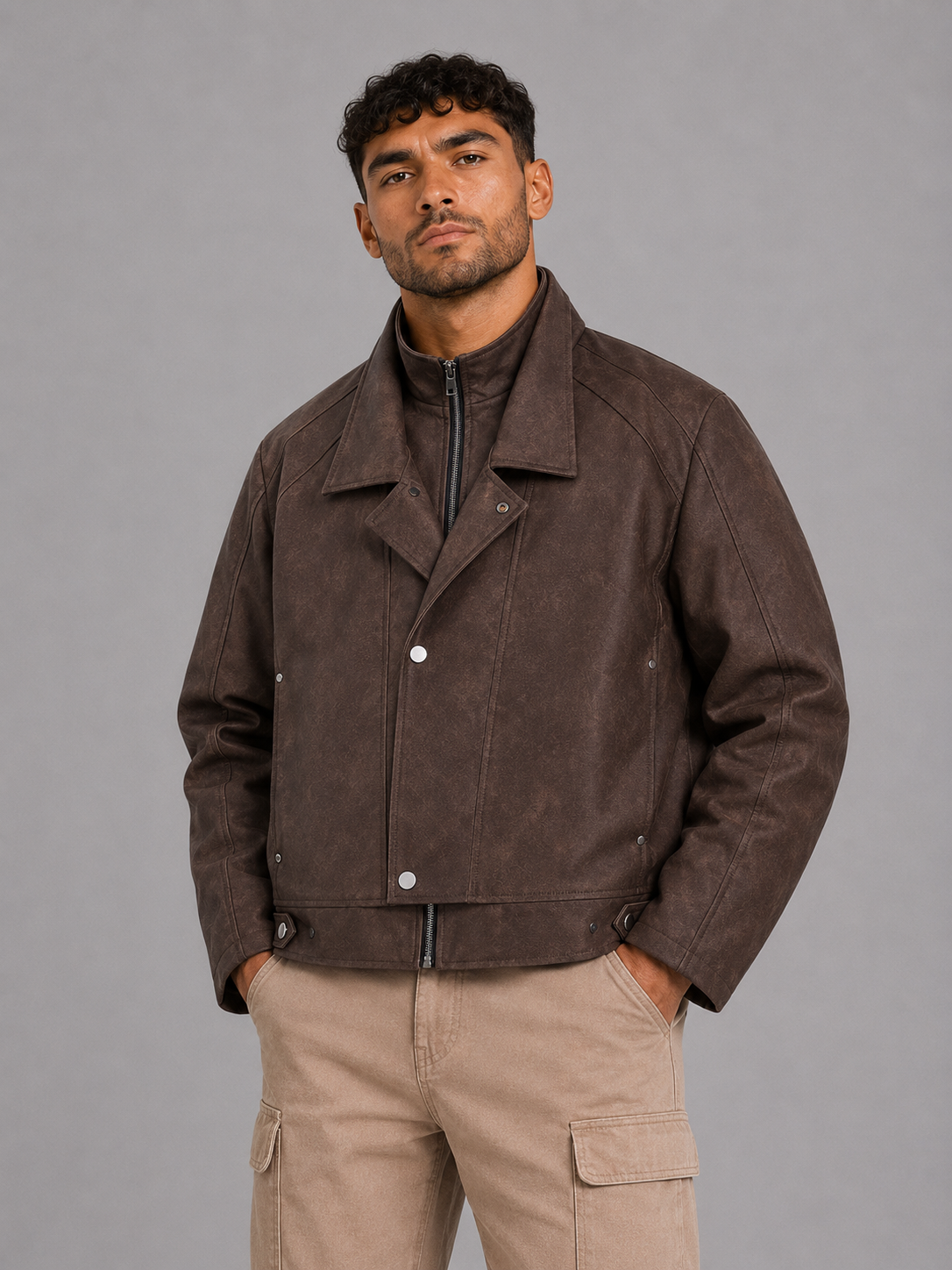 PU Lapel Jacket