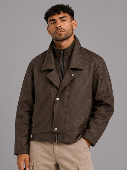 PU Lapel Jacket