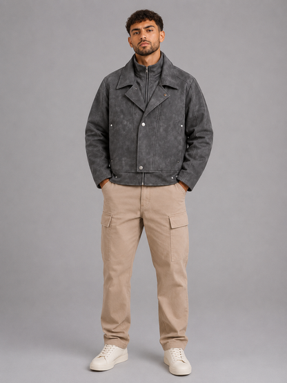 PU Lapel Jacket