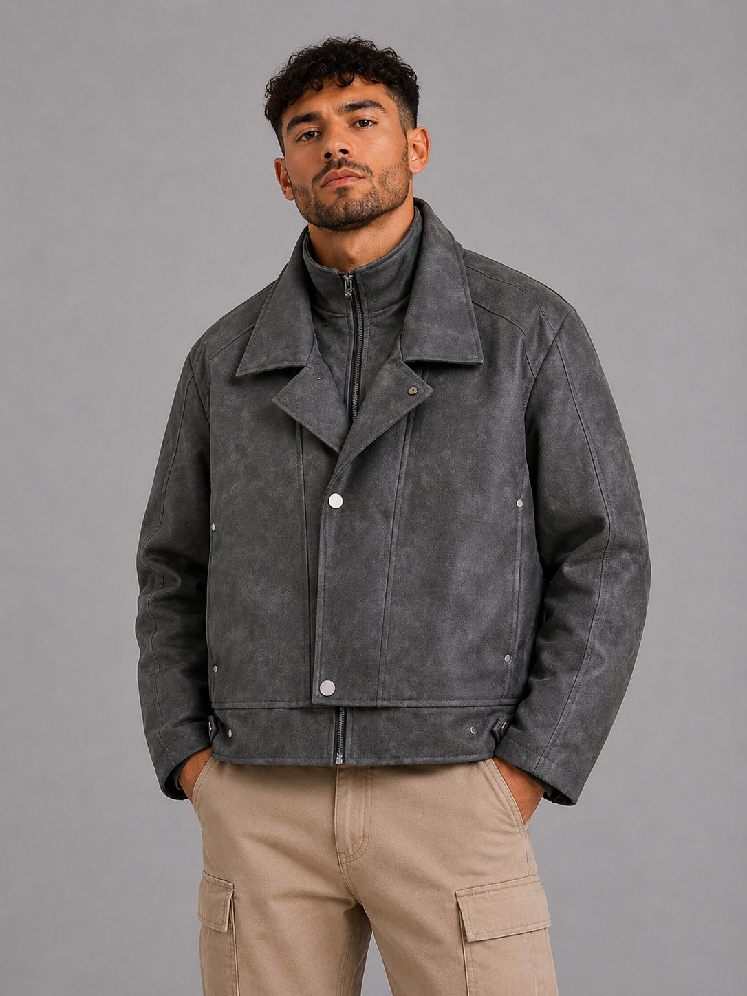 PU Lapel Jacket