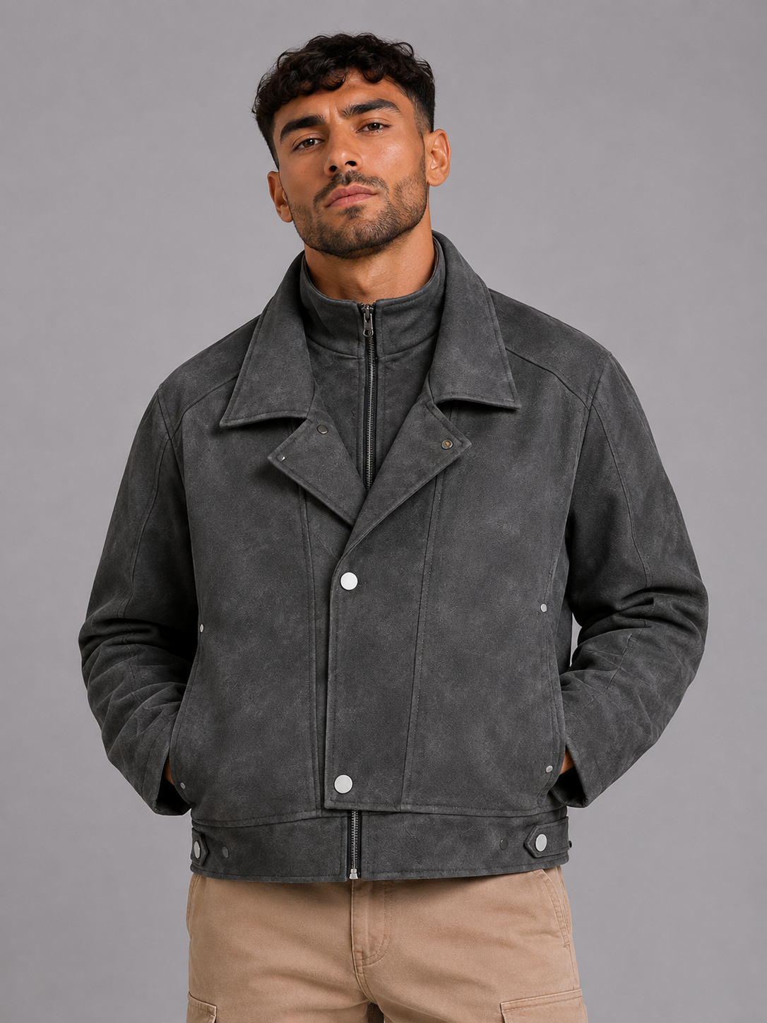 PU Lapel Jacket