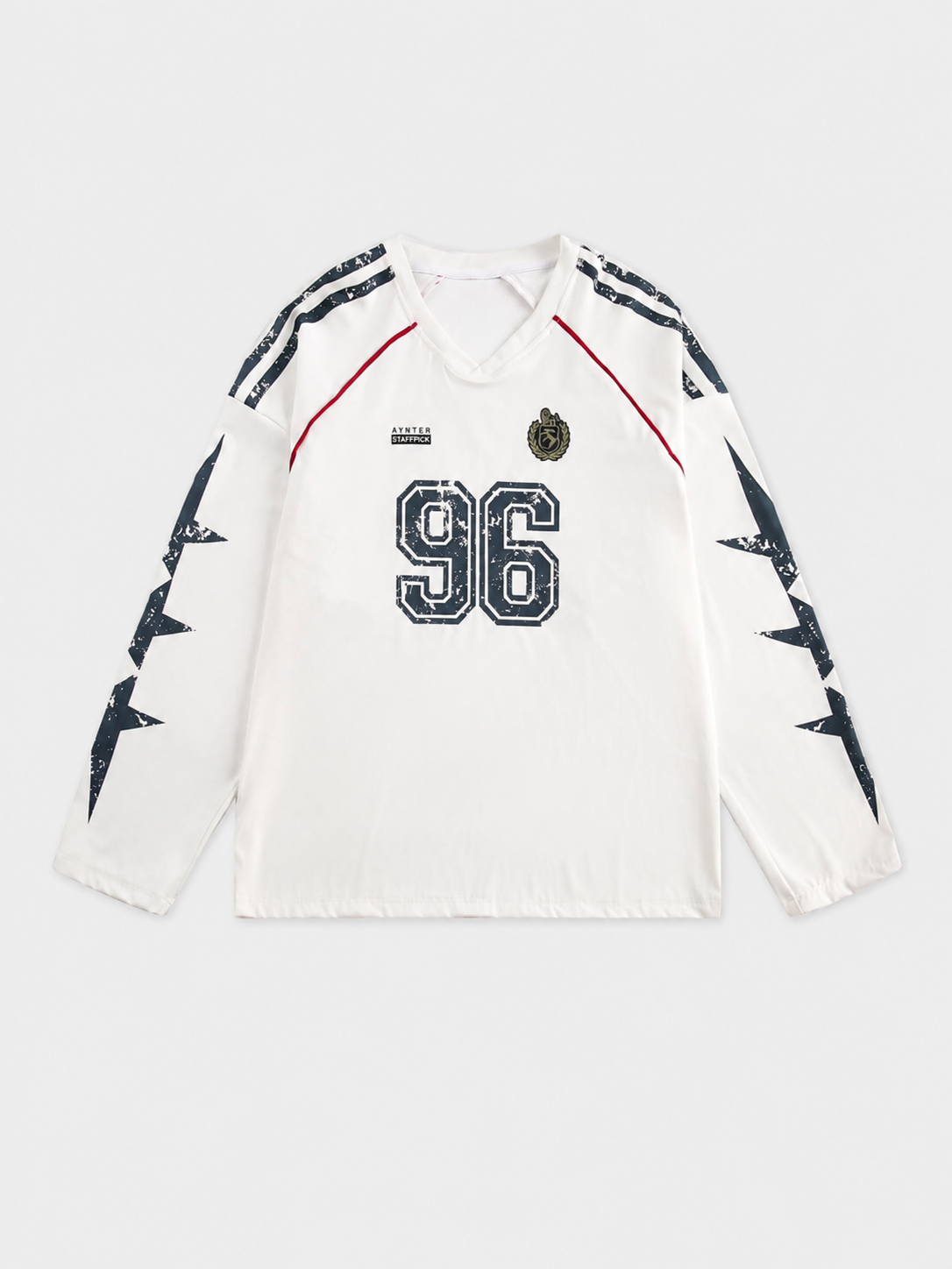 Printed V-Neck Pullover Sweatshirt