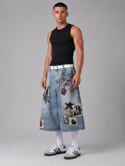 Men’s Cropped Straight-Leg Denim Pants