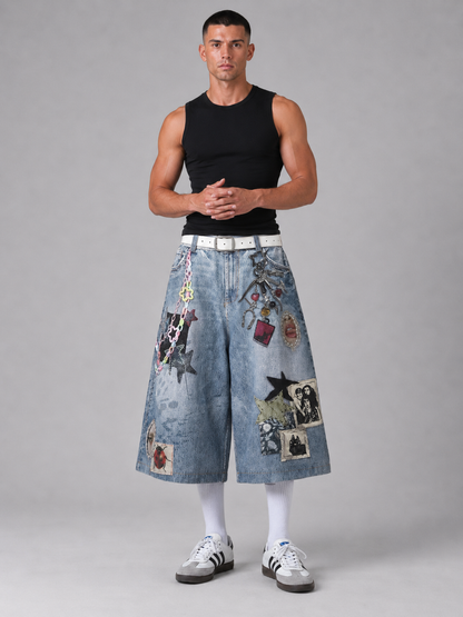 Men’s Cropped Straight-Leg Denim Pants