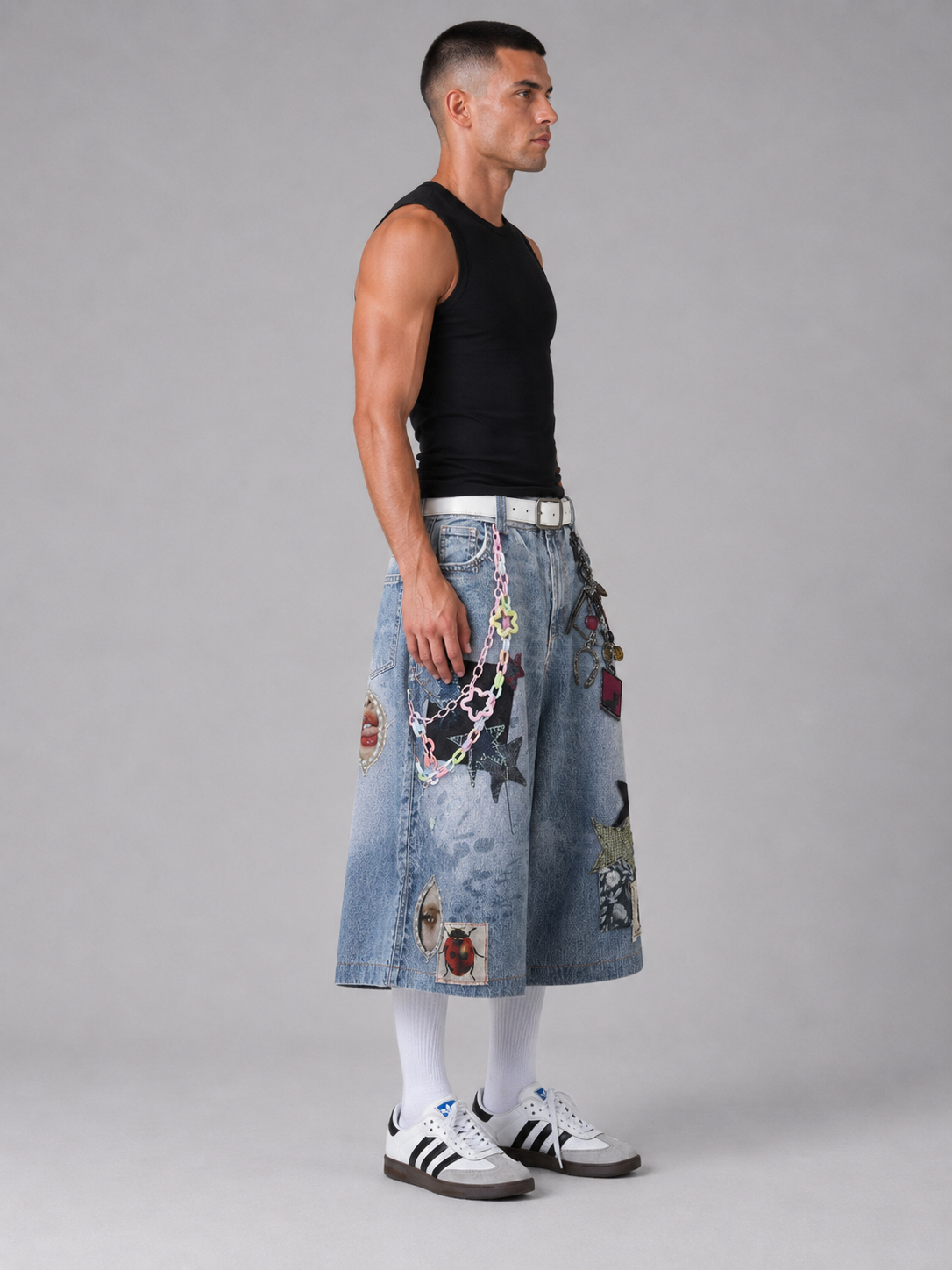 Men’s Cropped Straight-Leg Denim Pants