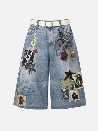 Men’s Cropped Straight-Leg Denim Pants