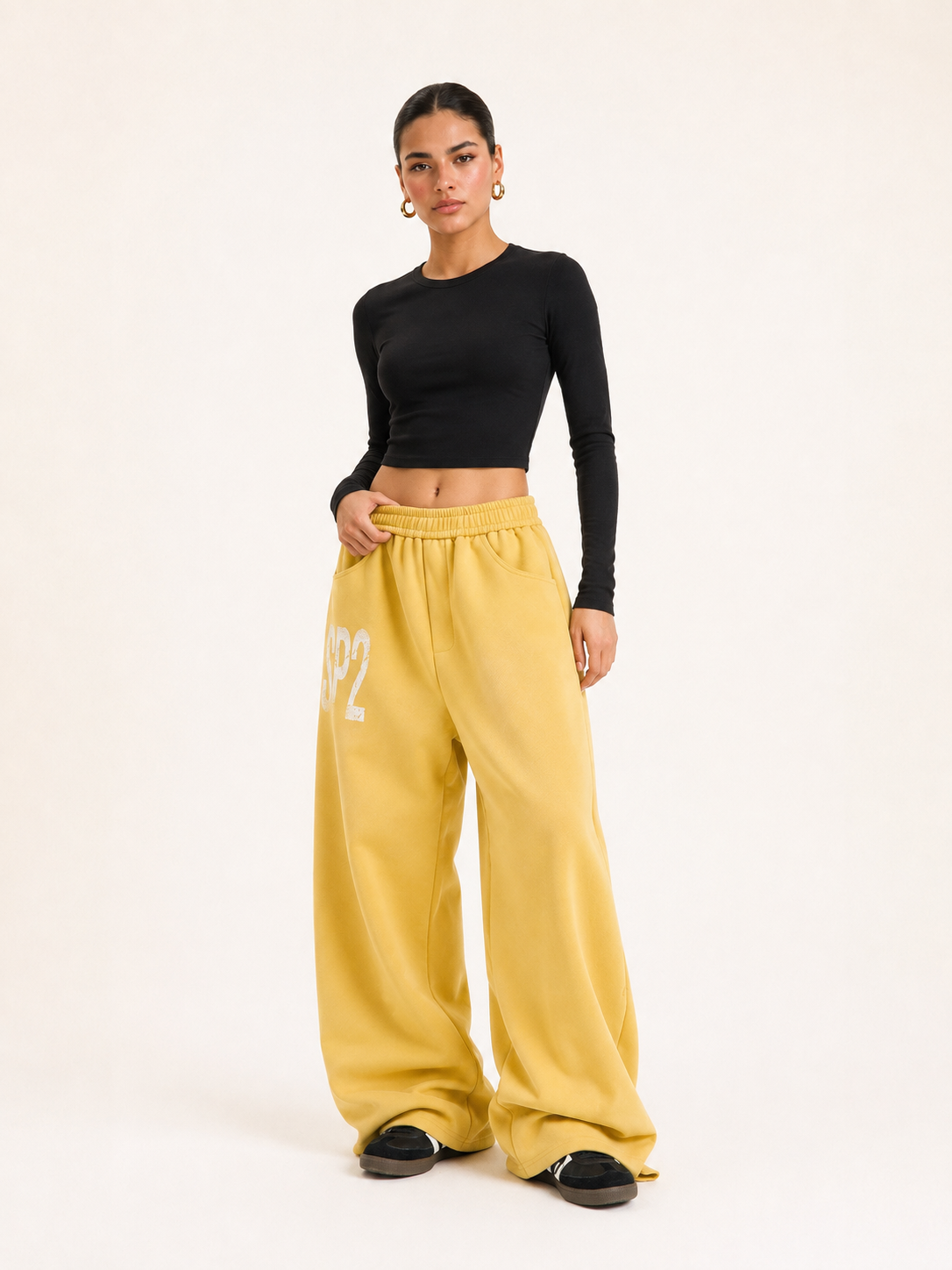 Printed Loose-Fit Cotton Street Pants