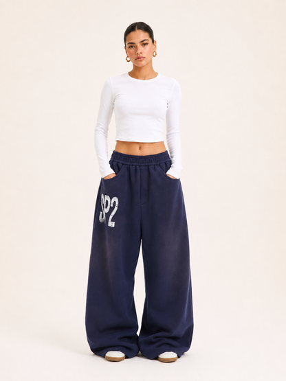Printed Loose-Fit Cotton Street Pants
