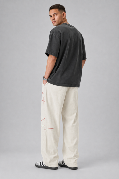 Distressed Straight-Leg Denim Jeans