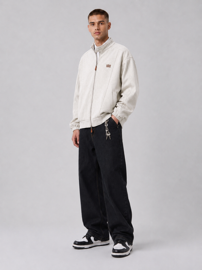 Loose-Fit Stand Collar Jacket