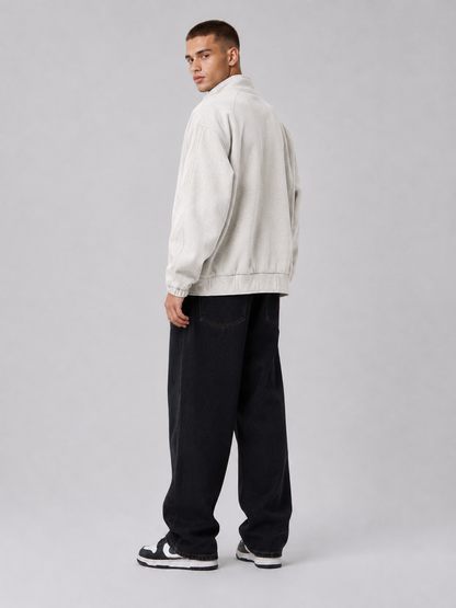 Loose-Fit Stand Collar Jacket