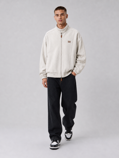 Loose-Fit Stand Collar Jacket