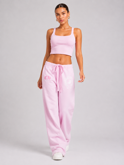 Pink Streetwear Sweatshirt & Loose Pants