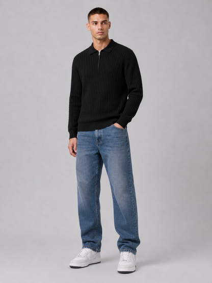 Men’s Long-Sleeve Polo Knit Top