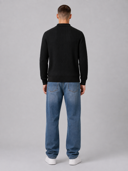 Men’s Long-Sleeve Polo Knit Top