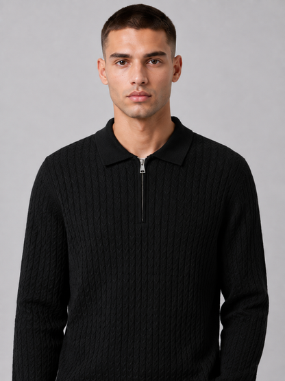 Men’s Long-Sleeve Polo Knit Top