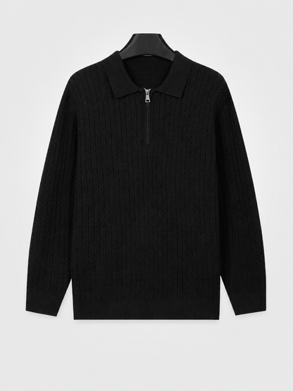 Men’s Long-Sleeve Polo Knit Top