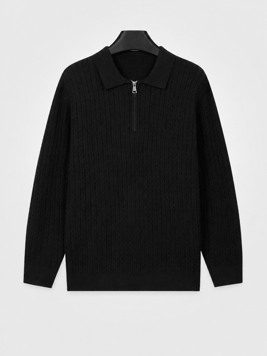 Men’s Long-Sleeve Polo Knit Top