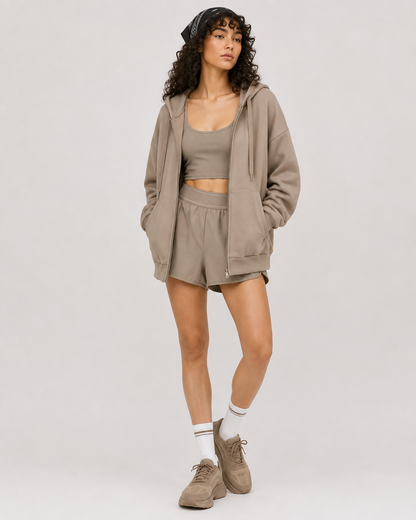 Women’s Hooded Sports Top & Shorts